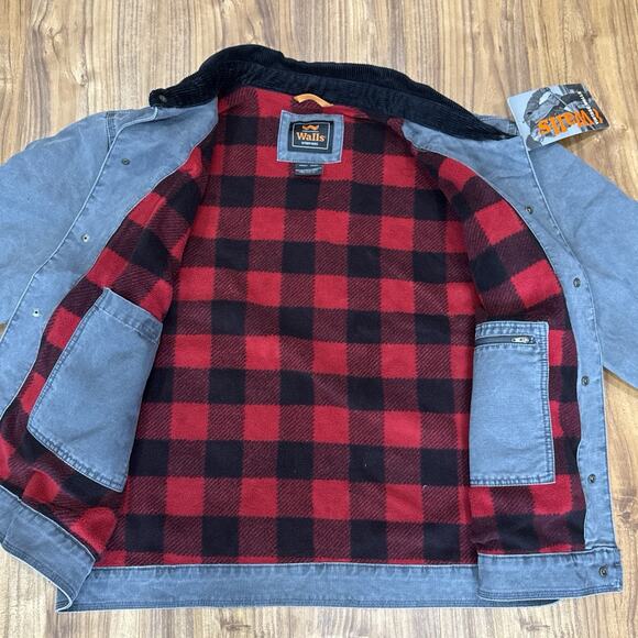 Vintage XL Men’s Walls Buffalo Fleece Lined Coat with Corduroy Collar NEW NWT - Picture 3 of 8